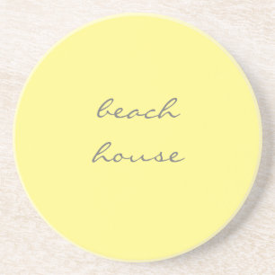 Beach House Yellow Grey Grey Stylish Classy Cool Coaster