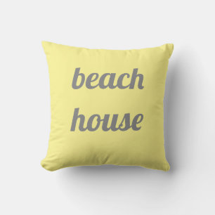 Beach House Yellow Grey Grey Stylish Classy Cute Cushion