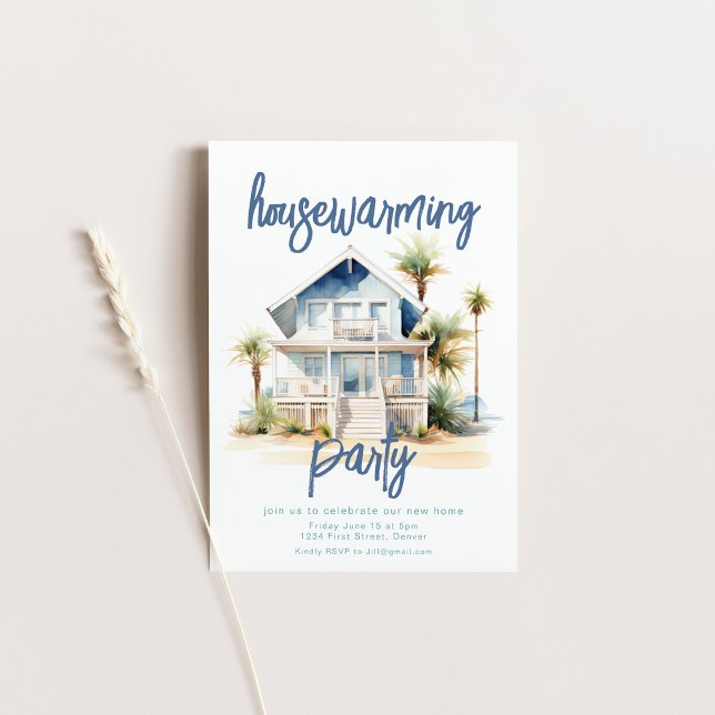 Beach Housewarming Party Invite (Creator Uploaded)