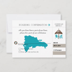 Beach Hut and Chairs RSVP Dominican Republic Teal Card