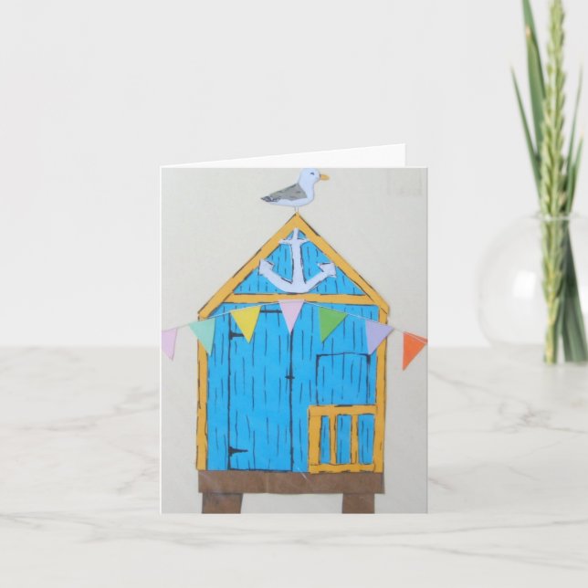 beach hut greetings card (Front)