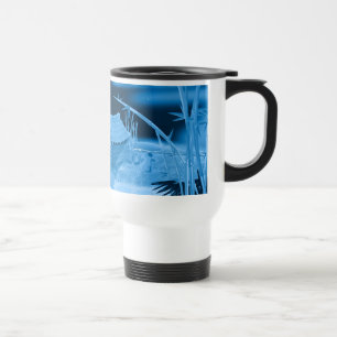 Beach Hut on moonlit beach Travel Mug