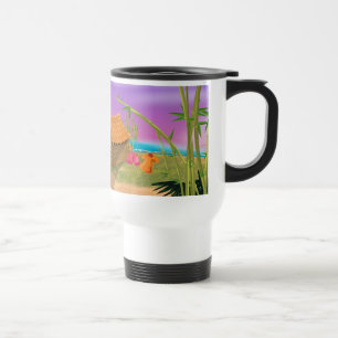 Beach Hut on moonlit beach Travel Mug