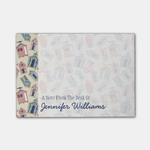 Beach Hut Pattern Add Your Name Post-it Notes
