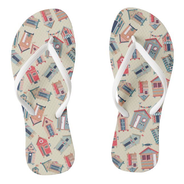 Beach Hut Pattern Jandals (Footbed)