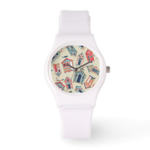Beach Hut Pattern Watch