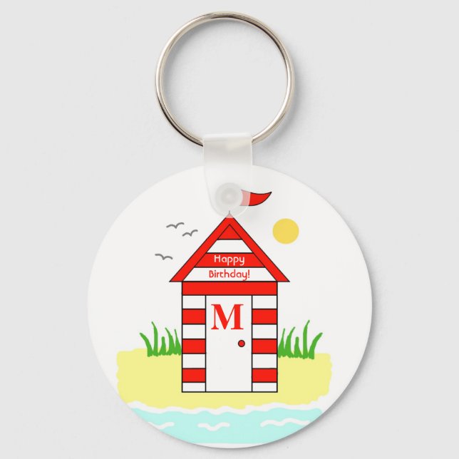 Beach Hut Red Key Ring (Front)