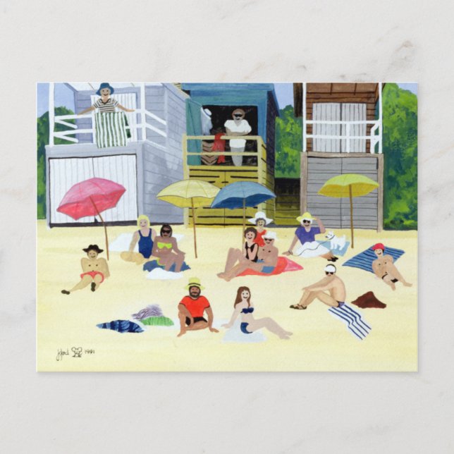 Beach Huts 1991 Postcard (Front)