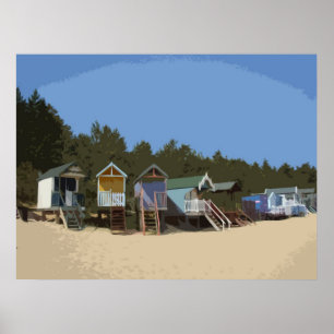 BEACH HUTS 1 POSTER