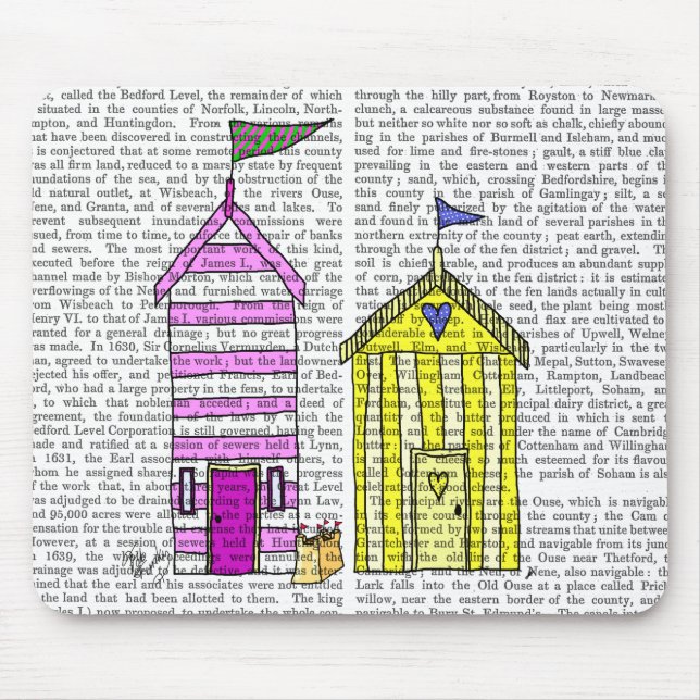 Beach Huts 3 Illustration Mouse Pad (Front)