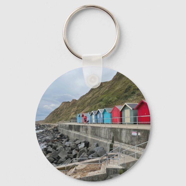 Beach Huts at Sheringham Norfolk  Key Ring (Front)