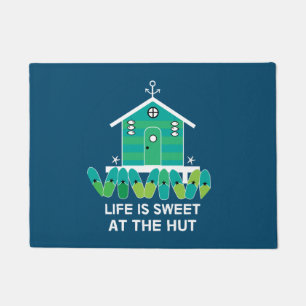 Beach Huts   Beach Hut Owners    Latte Mug Fleece  Doormat