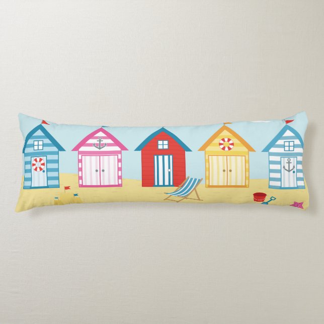 Beach Huts Body Cushion (Front)