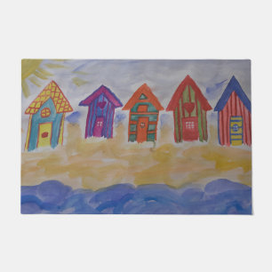 Beach Huts Door Mat