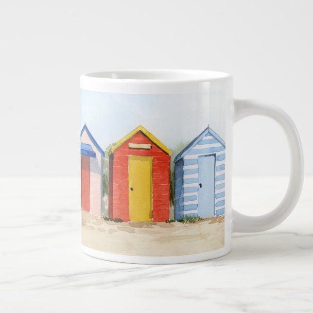 Beach Huts I Large Coffee Mug (Right)