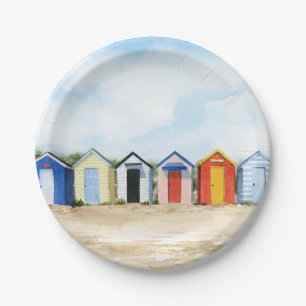 Beach Huts I Paper Plate