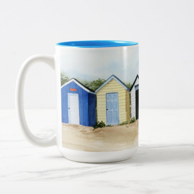 Beach Huts I Two-Tone Coffee Mug (Left)