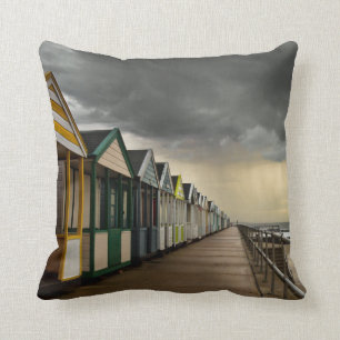 Beach Huts In A Summer Storm Southwold Cushion