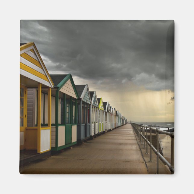 Beach Huts In A Summer Storm | Southwold Magnet (Front)