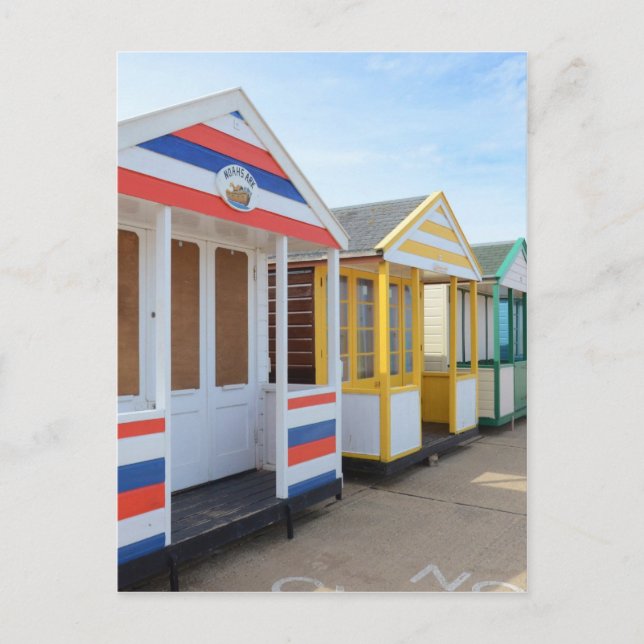 Beach Huts In Eastern England Postcard (Front)