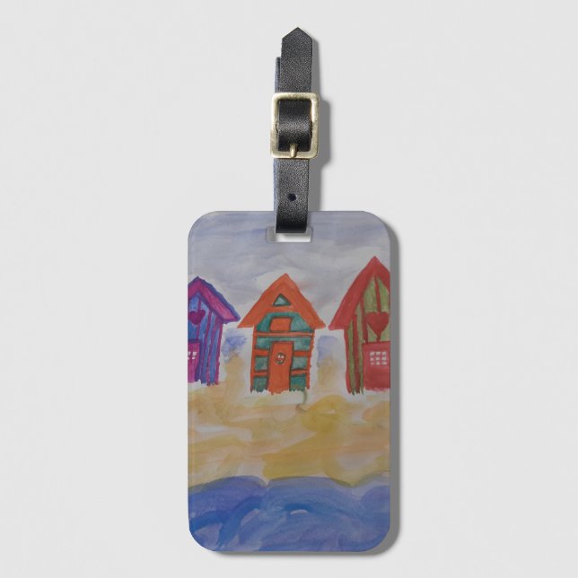 Beach Huts Luggage Tag (Front Vertical)