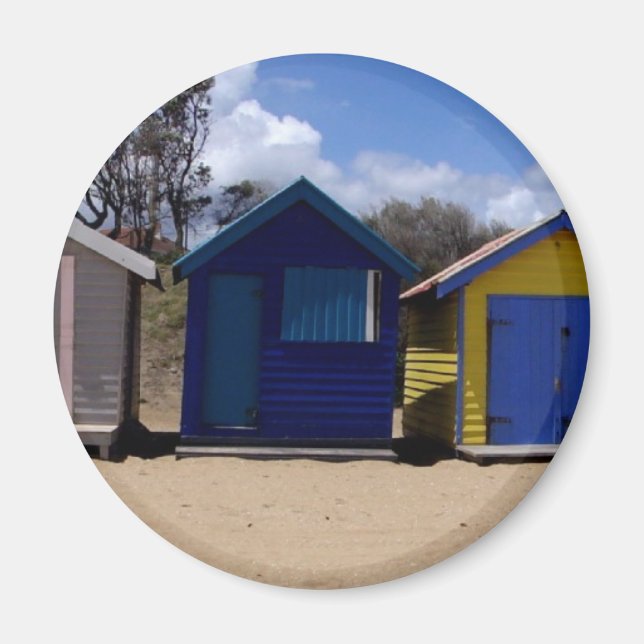 Beach Huts Melbourne 2 Magnet (Front)