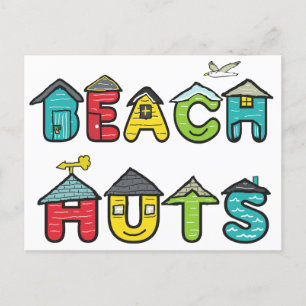 Beach Huts Postcard