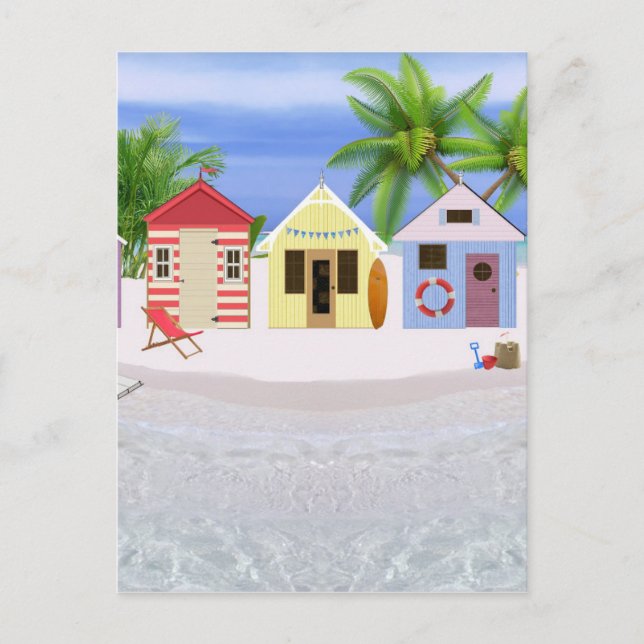 BEACH HUTS POSTCARD (Front)