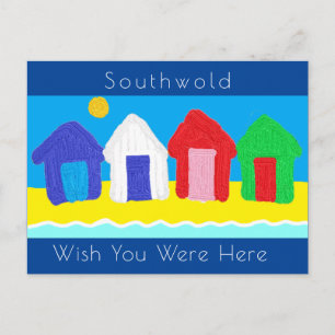 Beach Huts Postcard