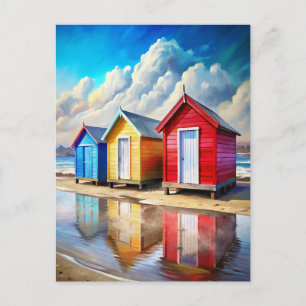 Beach Huts Postcard