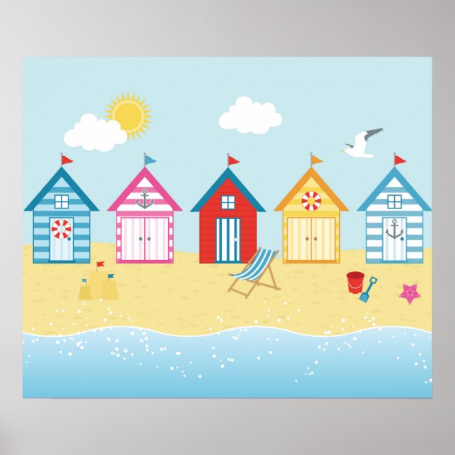 Beach Huts Poster (Front)