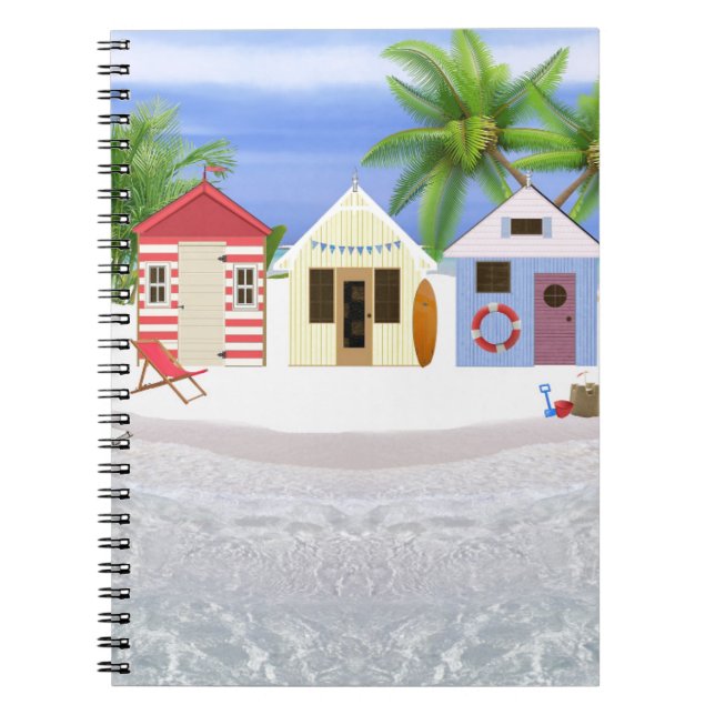 BEACH HUTS SPIRAL NOTEBOOK (Front)