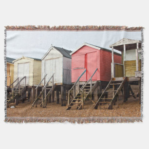 Beach Huts Throw Blanket