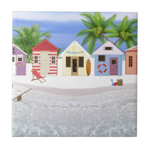 BEACH HUTS TILE