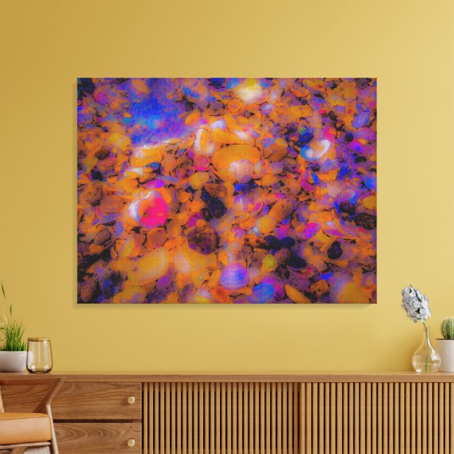 Beach Impression, Rocks and Sea Shells Canvas Print (Insitu(LivingRoom))