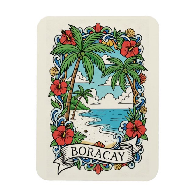 Beach in Boracay Philippines  Magnet (Vertical)