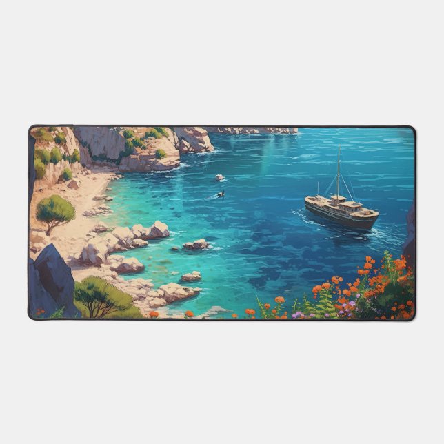 Beach in Greece  Desk Mat (Front)