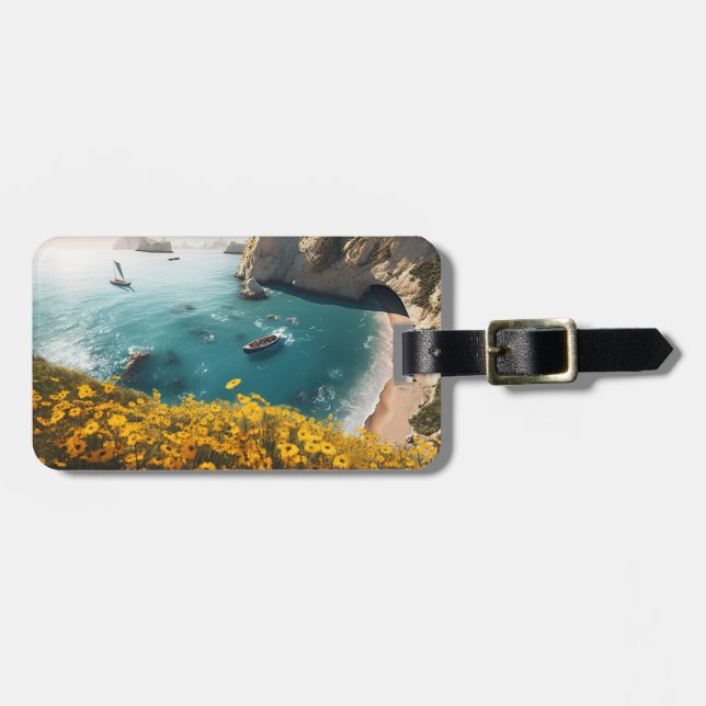 Beach in Greece  Luggage Tag (Front Horizontal)