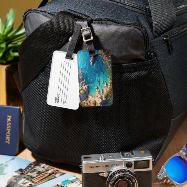 Beach in Greece  Luggage Tag (Front & Back)
