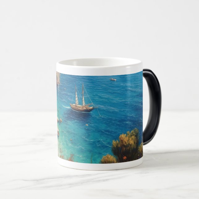 Beach in Greece  Magic Mug (Front Right)