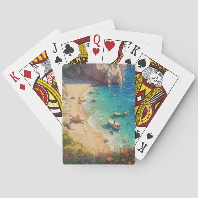 Beach in Greece  Playing Cards (Back)