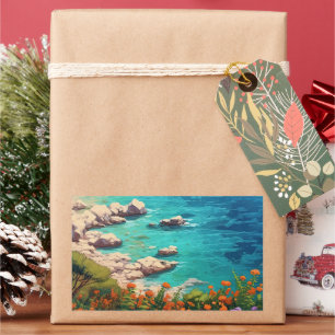 Beach in Greece Rectangular Sticker