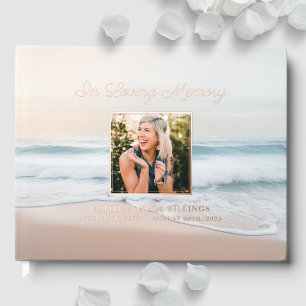 Beach In Loving Memory Funeral Memorial Service Guest Book