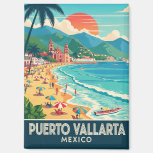 Beach in Puerto Vallarta Mexico Travel Magnet