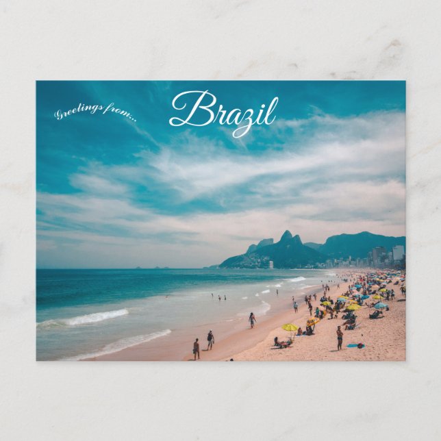 Beach in Rio de Janeiro Brazil Postcard (Front)