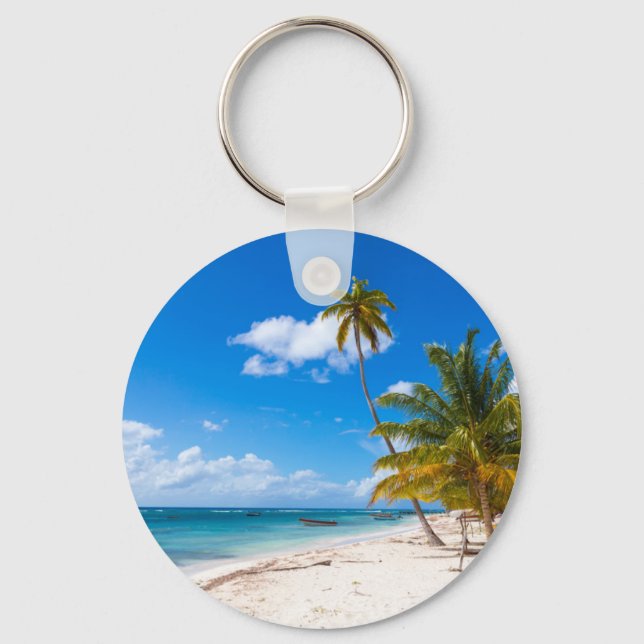 Beach in Saona Dominican Republic Key Ring (Front)