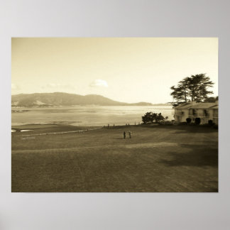 Beach in Sepia Poster