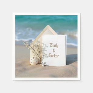 Beach Invitation In Sand With Starfish Napkin