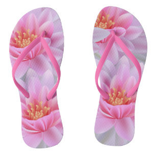 beach is calling,flips flops-Pink floral decorated Jandals
