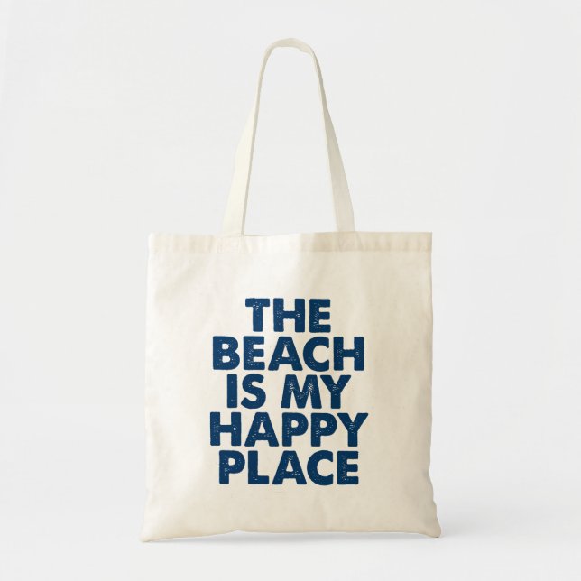 Beach Is My Happy Place Tote Bag (Front)